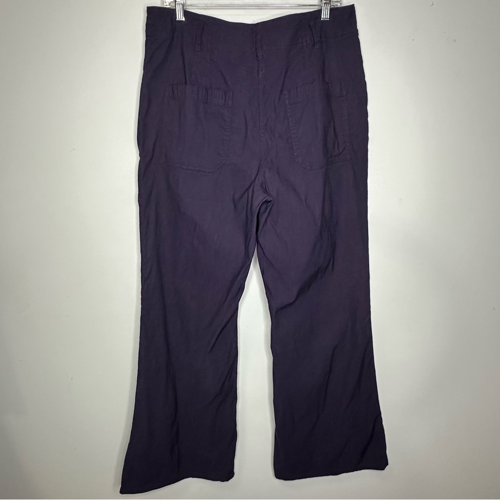 Maeve Anthropologie The Junie  Jean Wide Leg Stretch Pants In Navy Blue Size 34 - Picture 6 of 16